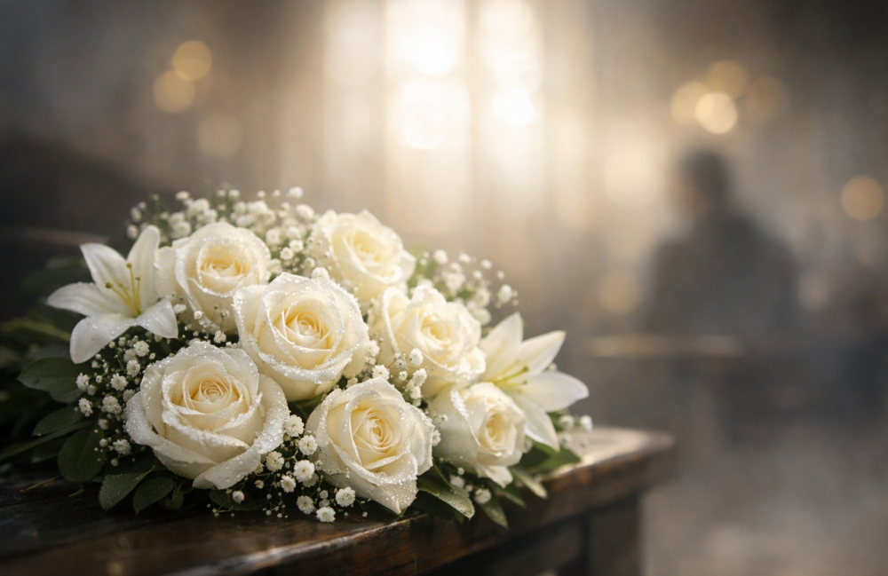 Welche Bedeutung hat eine weiße Rose bei Trauerfeiern?