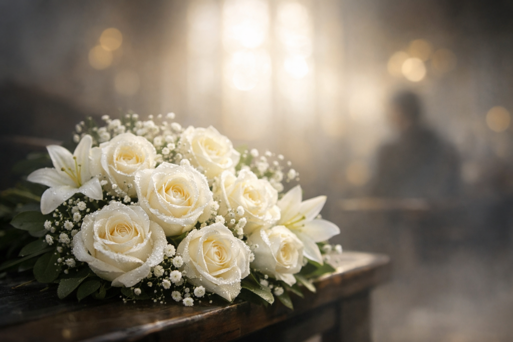 Welche Bedeutung hat eine weiße Rose bei Trauerfeiern?